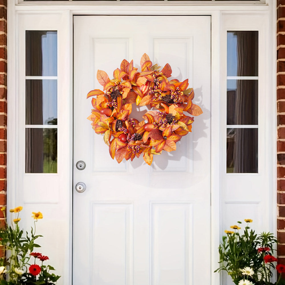Halloween Maple Leaf Berry Wreath Artificial Wreath
