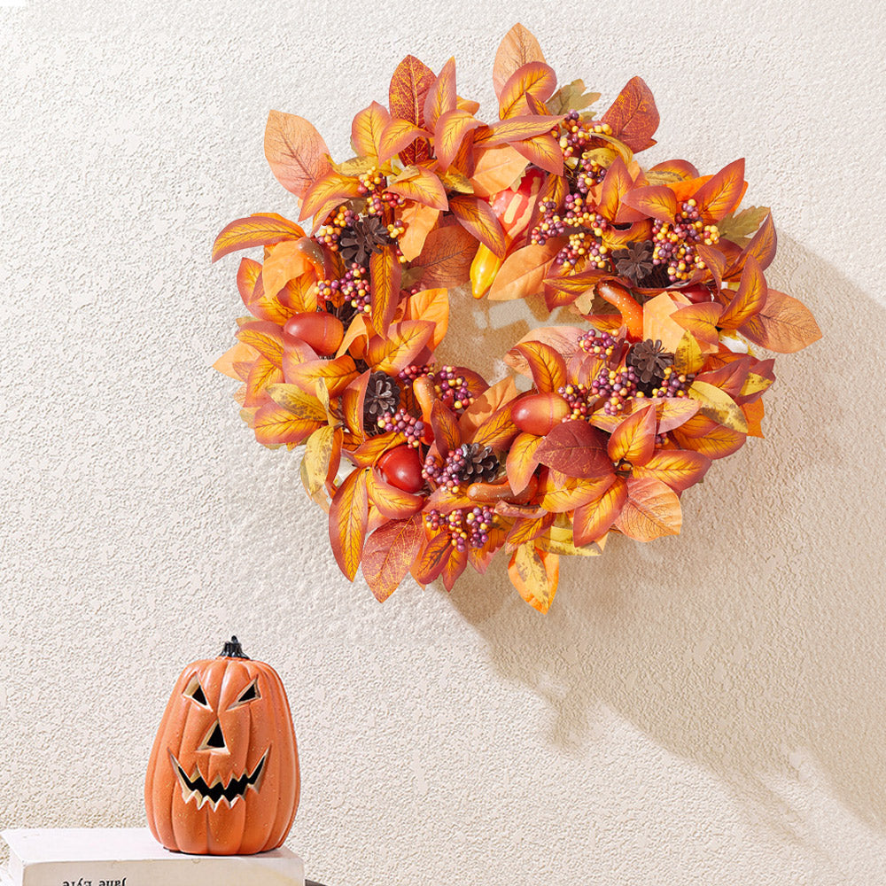 Halloween Maple Leaf Berry Wreath Artificial Wreath