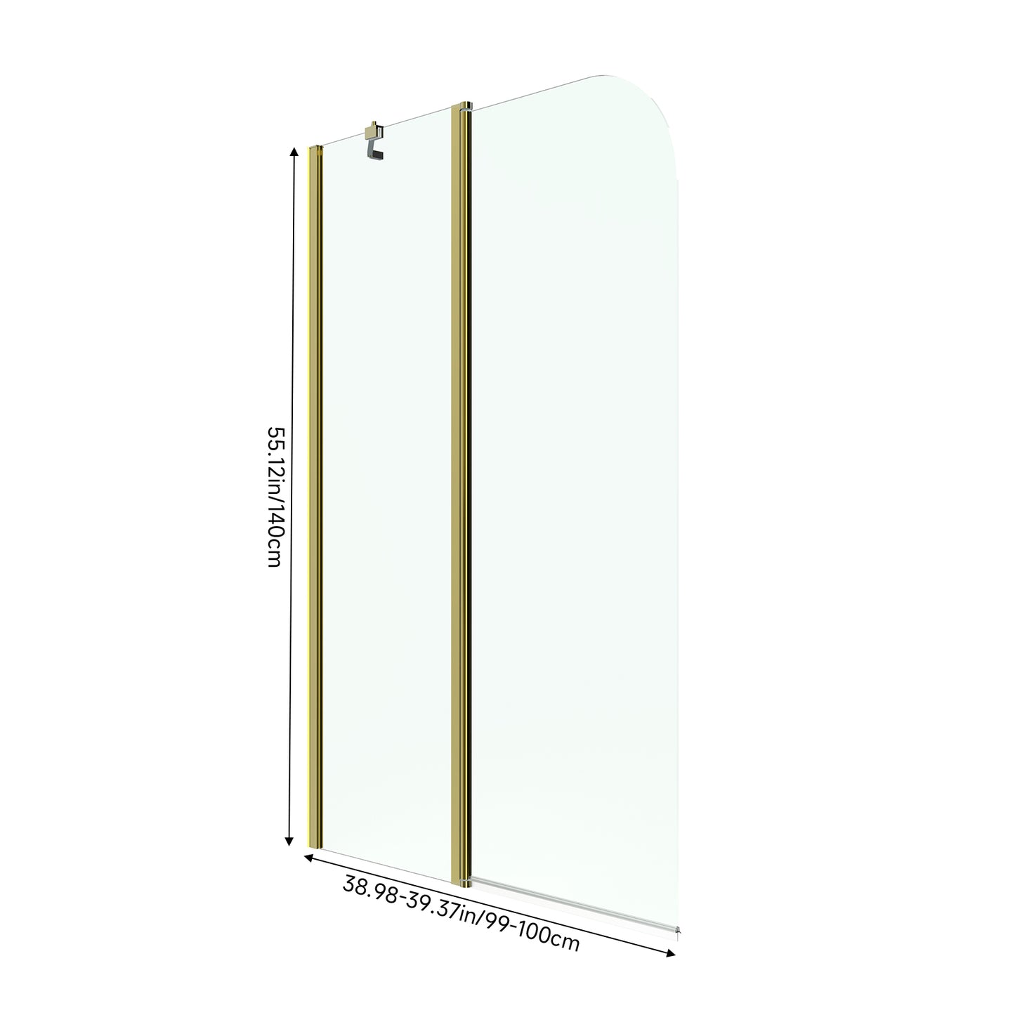 2-Section 180°Pivot Over Bath Shower Screen