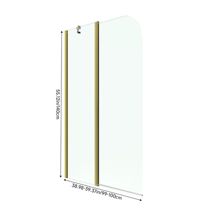 2-Section 180°Pivot Over Bath Shower Screen