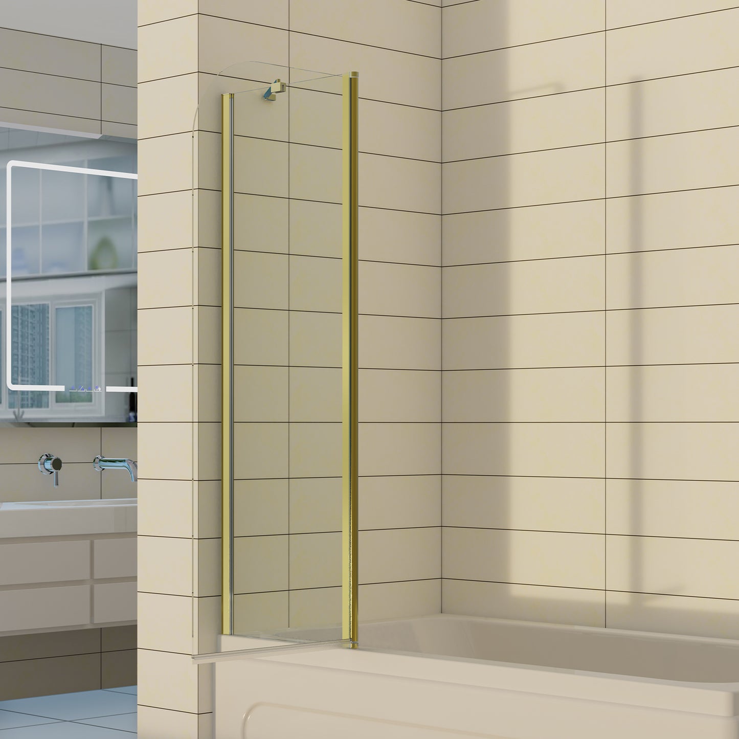 2-Section 180°Pivot Over Bath Shower Screen