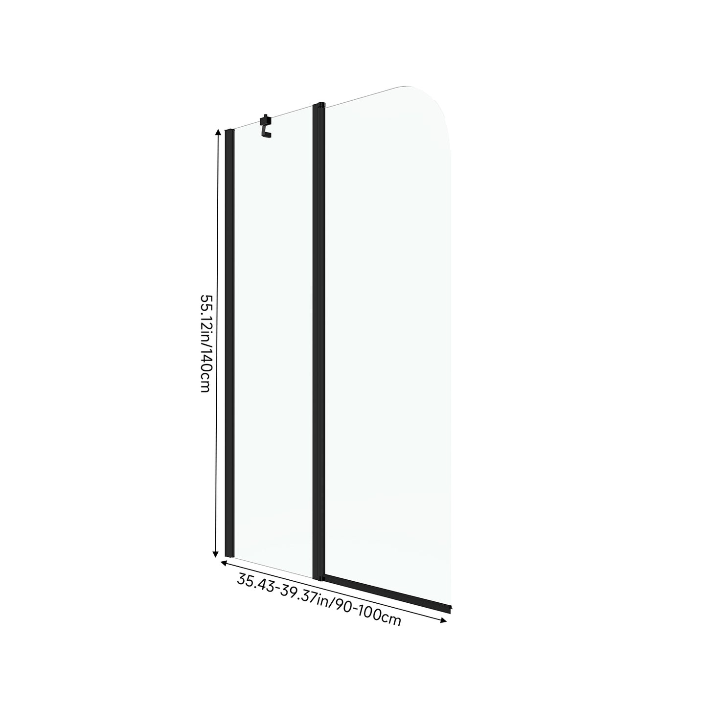 2-Section 180°Pivot Over Bath Shower Screen