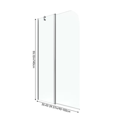 2-Section 180°Pivot Over Bath Shower Screen