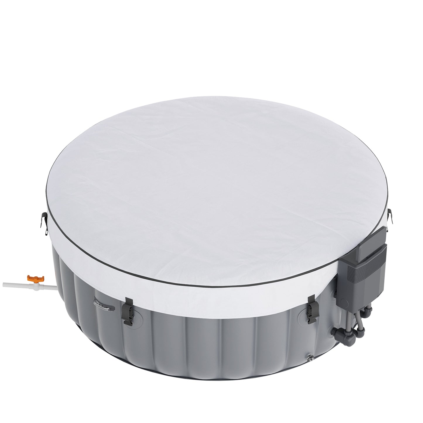 180cm x 71cm Grey Inflatable Hot Tub with Bubble Massage