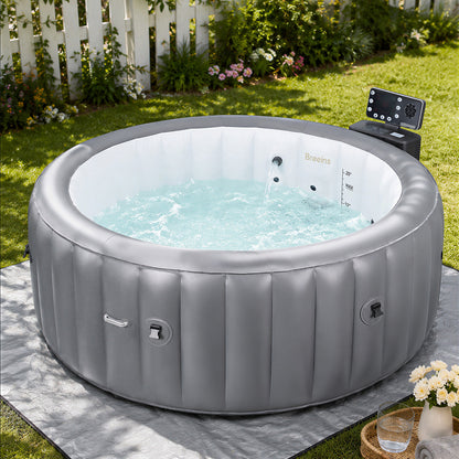 180cm x 71cm Grey Inflatable Hot Tub with Bubble Massage