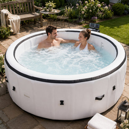 206cm x 71cm White Inflatable Hot Tub with Bubble Massage