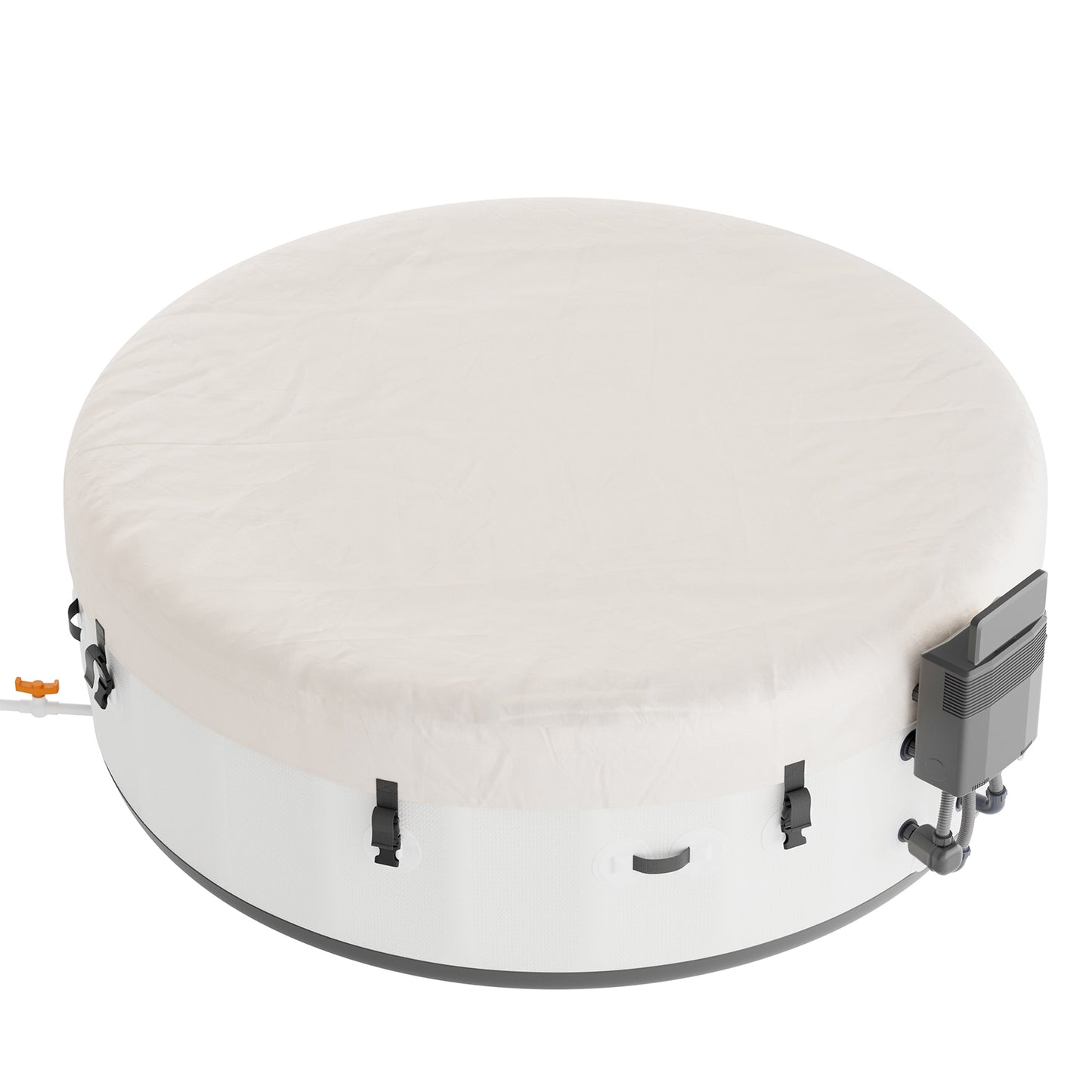 206cm x 71cm White Inflatable Hot Tub with Bubble Massage