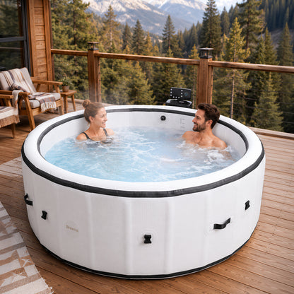 206cm x 71cm White Inflatable Hot Tub with Bubble Massage
