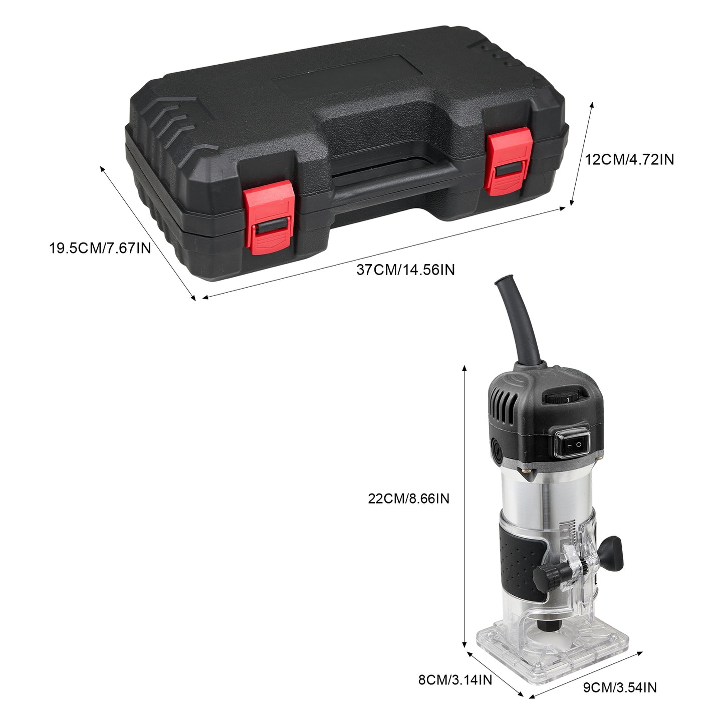 800W 6-Speed Electric Wood Router with Router Bits Set