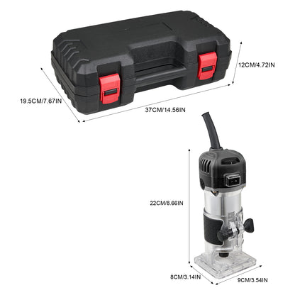 800W 6-Speed Electric Wood Router with Router Bits Set