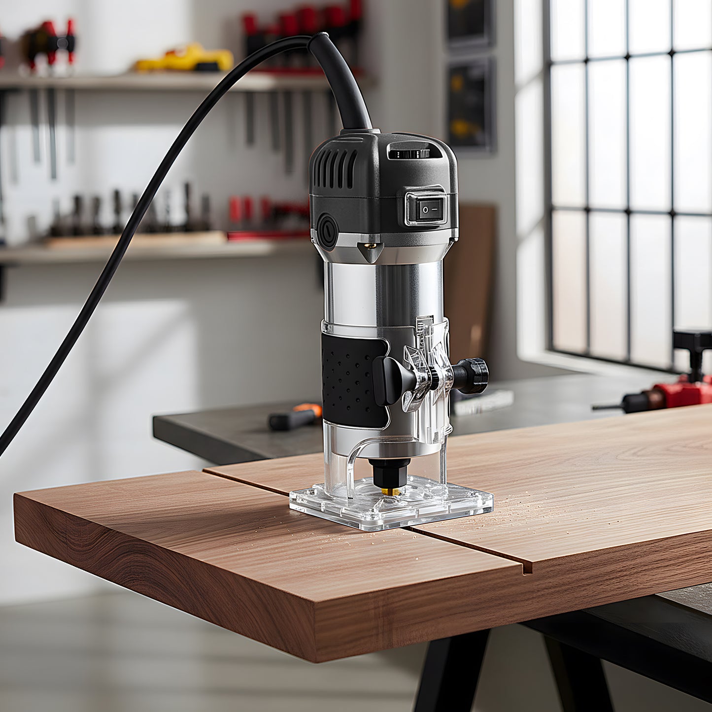 800W 6-Speed Electric Wood Router with Router Bits Set