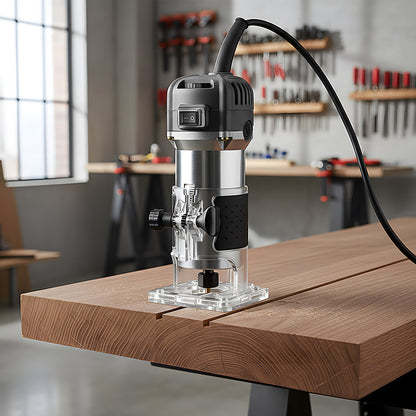 800W 6-Speed Electric Wood Router with Router Bits Set