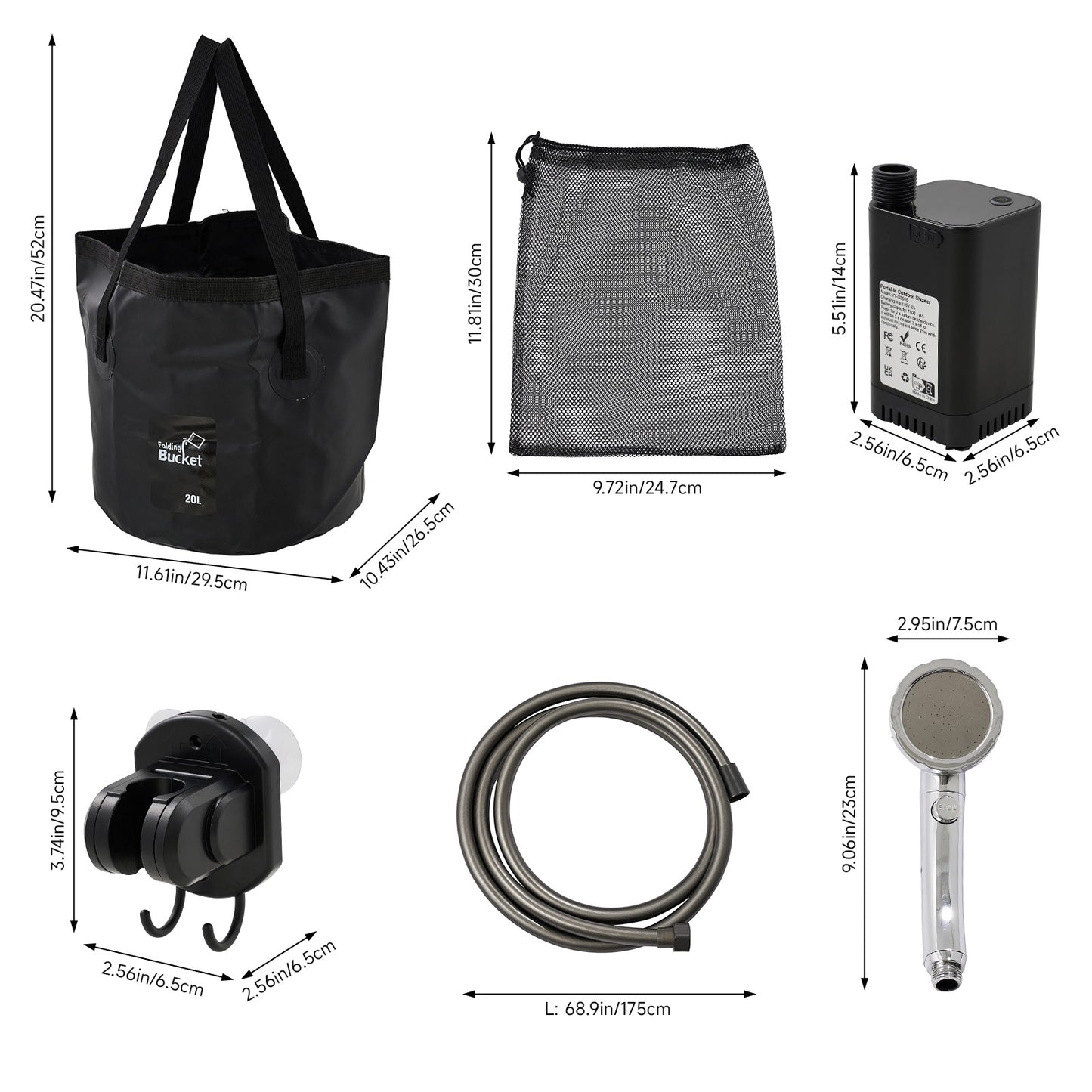 Rechargeable Shower Pump With LED Display