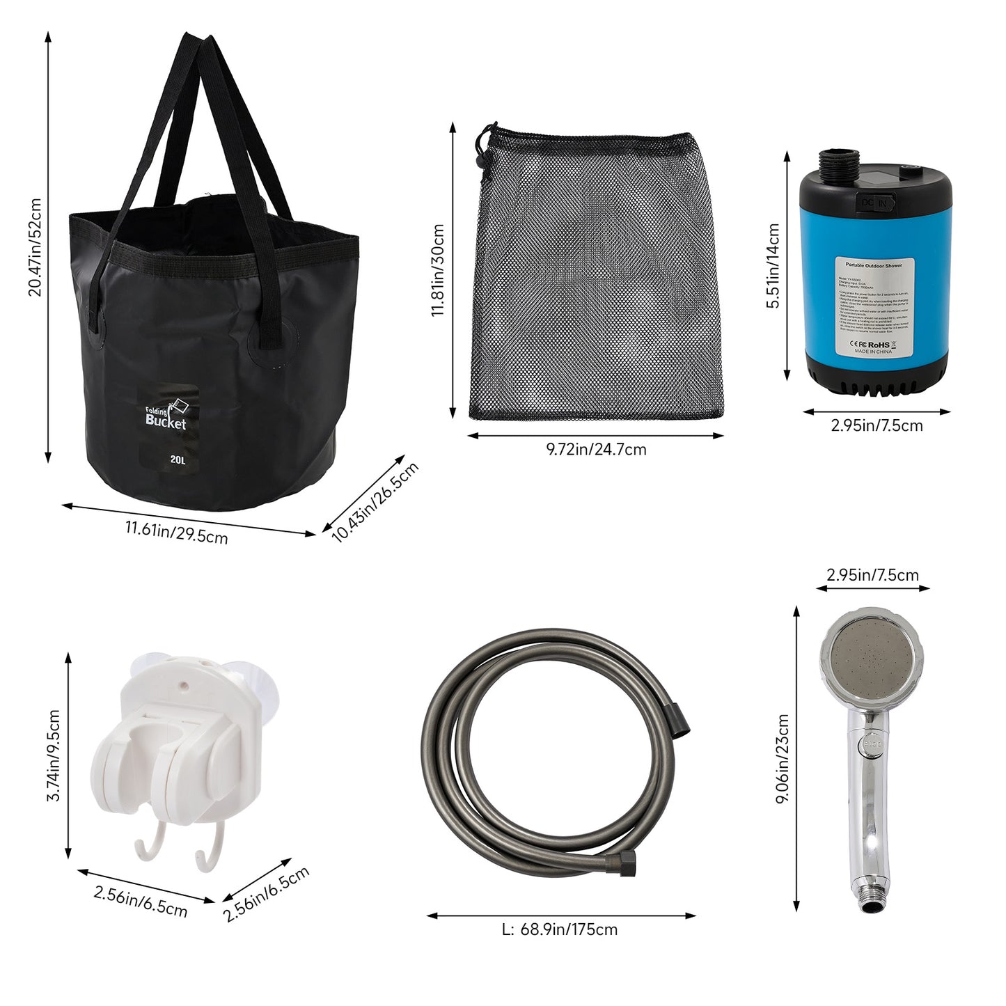 Rechargeable Shower Pump With LED Display