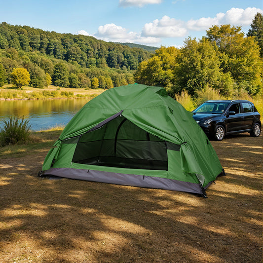 Portable Camping Tent with Detachable Top Cover for 1 Person