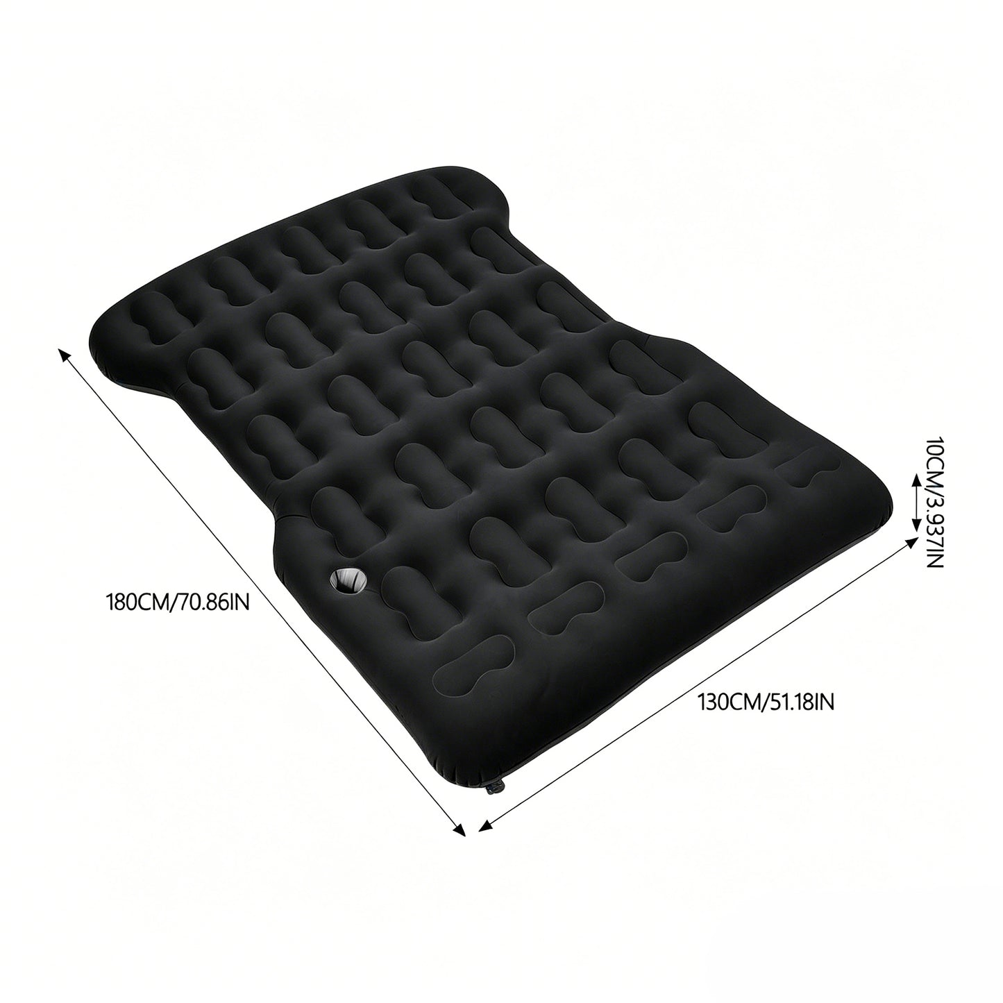 Inflatable Flocked Car Air Mattress with Built-in Pump