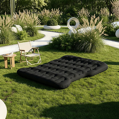 Inflatable Flocked Car Air Mattress with Built-in Pump