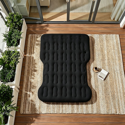 Inflatable Flocked Car Air Mattress with Built-in Pump