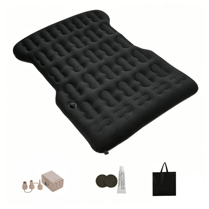 Inflatable Flocked Car Air Mattress with Built-in Pump