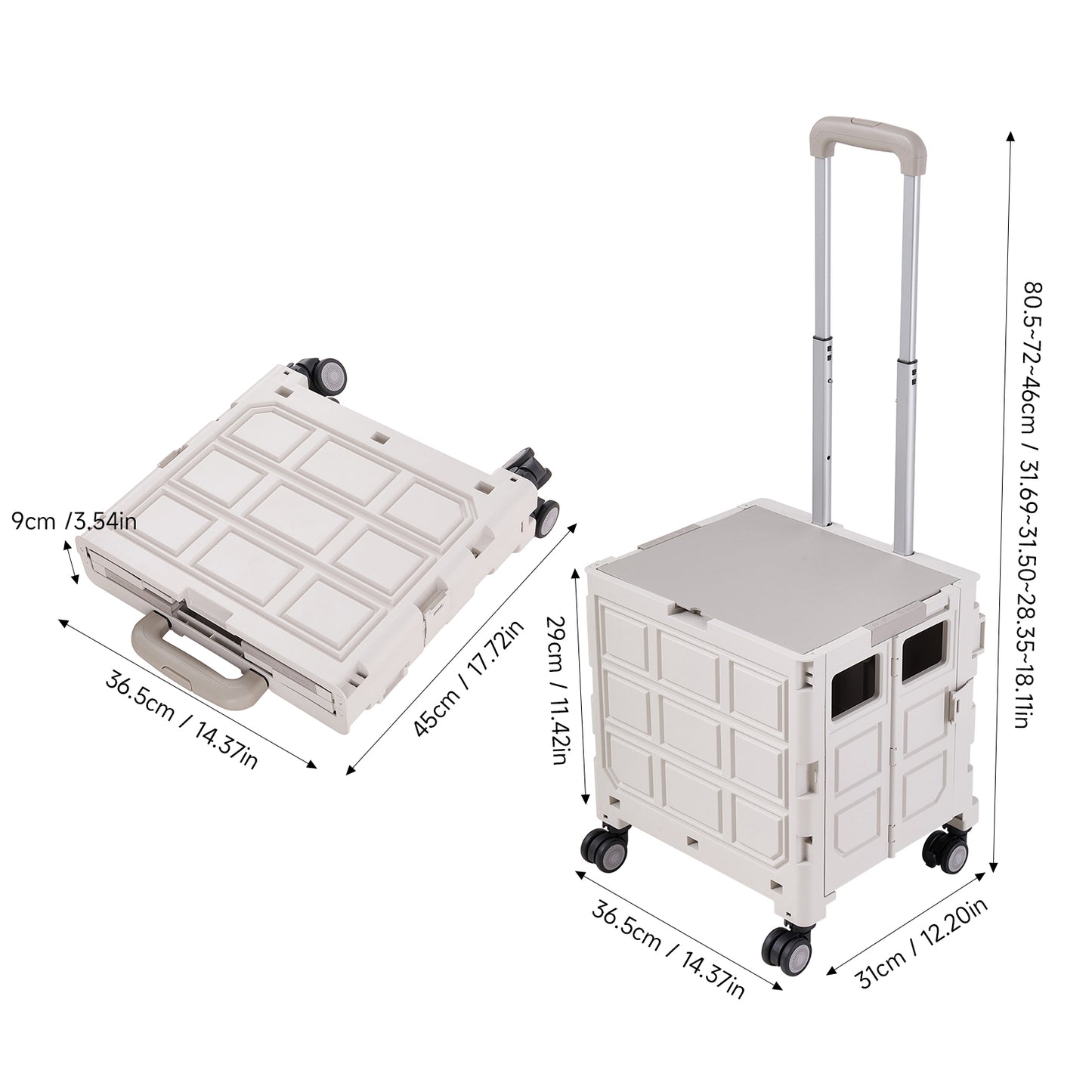 Folding Shopping Trolley Cart with Wheels