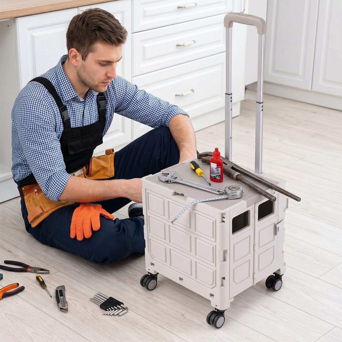 Folding Shopping Trolley Cart with Wheels