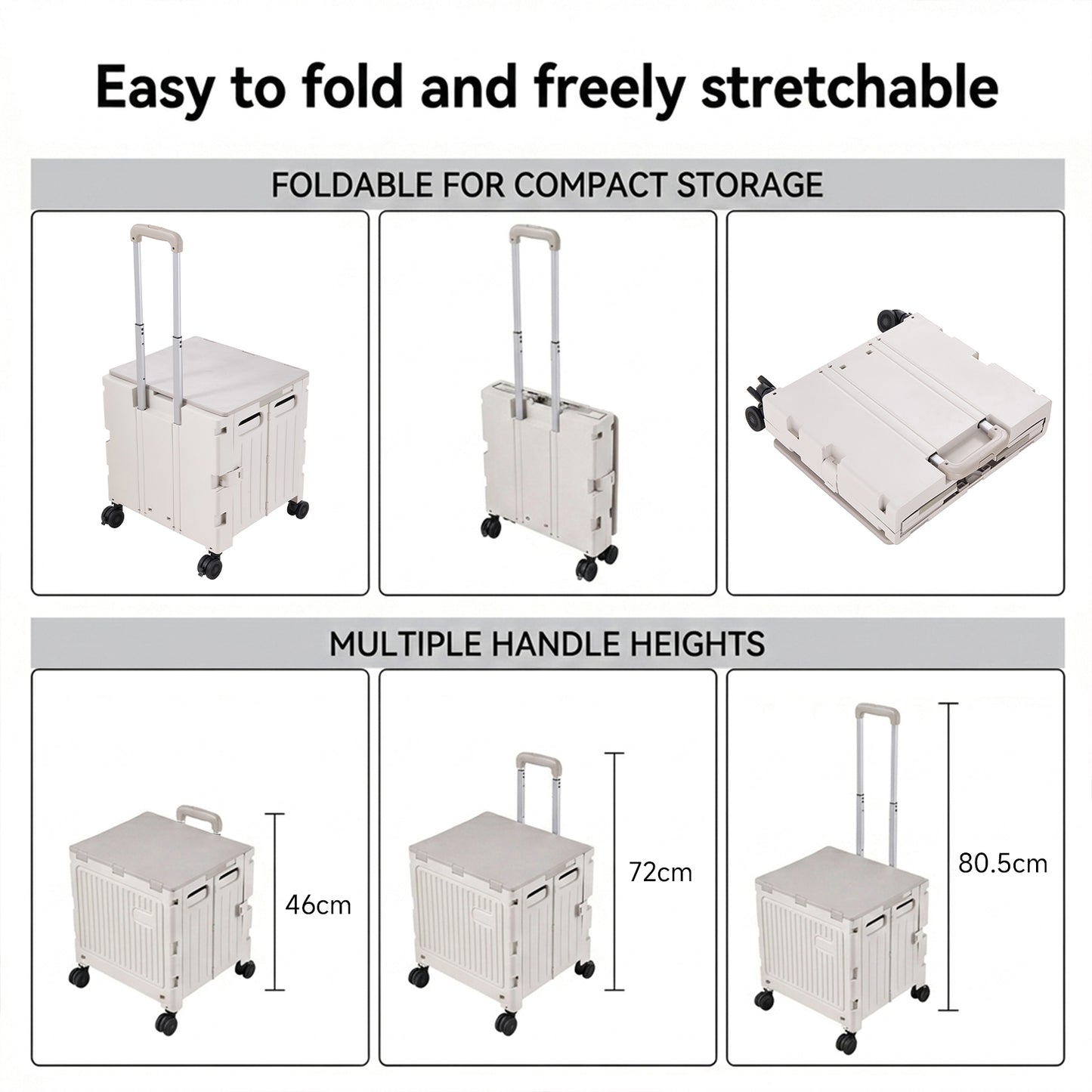 Folding Shopping Trolley Cart with Wheels