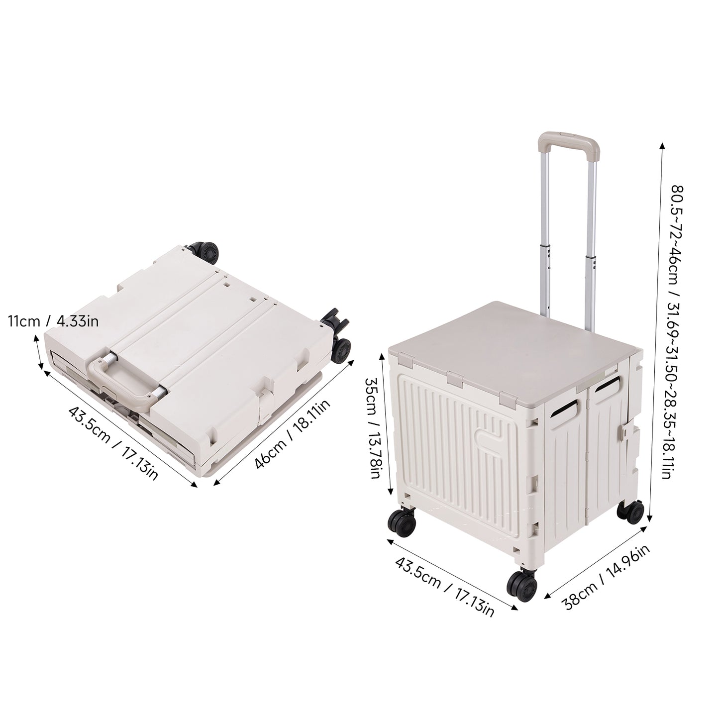Folding Shopping Trolley Cart with Wheels