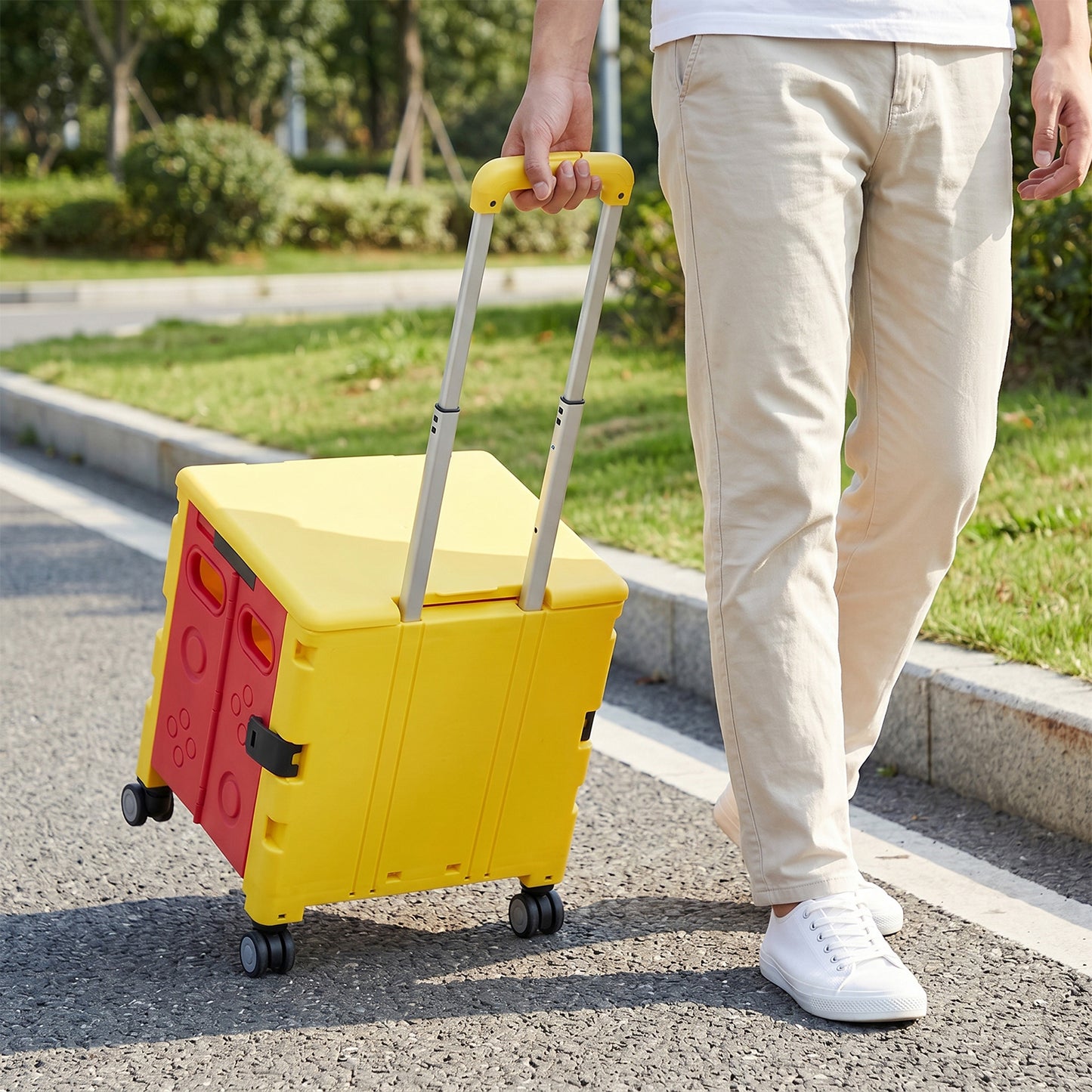 Folding 32L Shopping Trolley Cart with Wheels