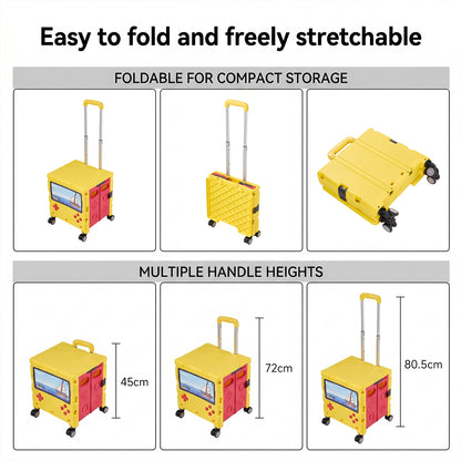 Folding 32L Shopping Trolley Cart with Wheels