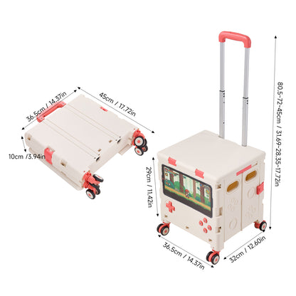 Folding 32L Shopping Trolley Cart with Wheels