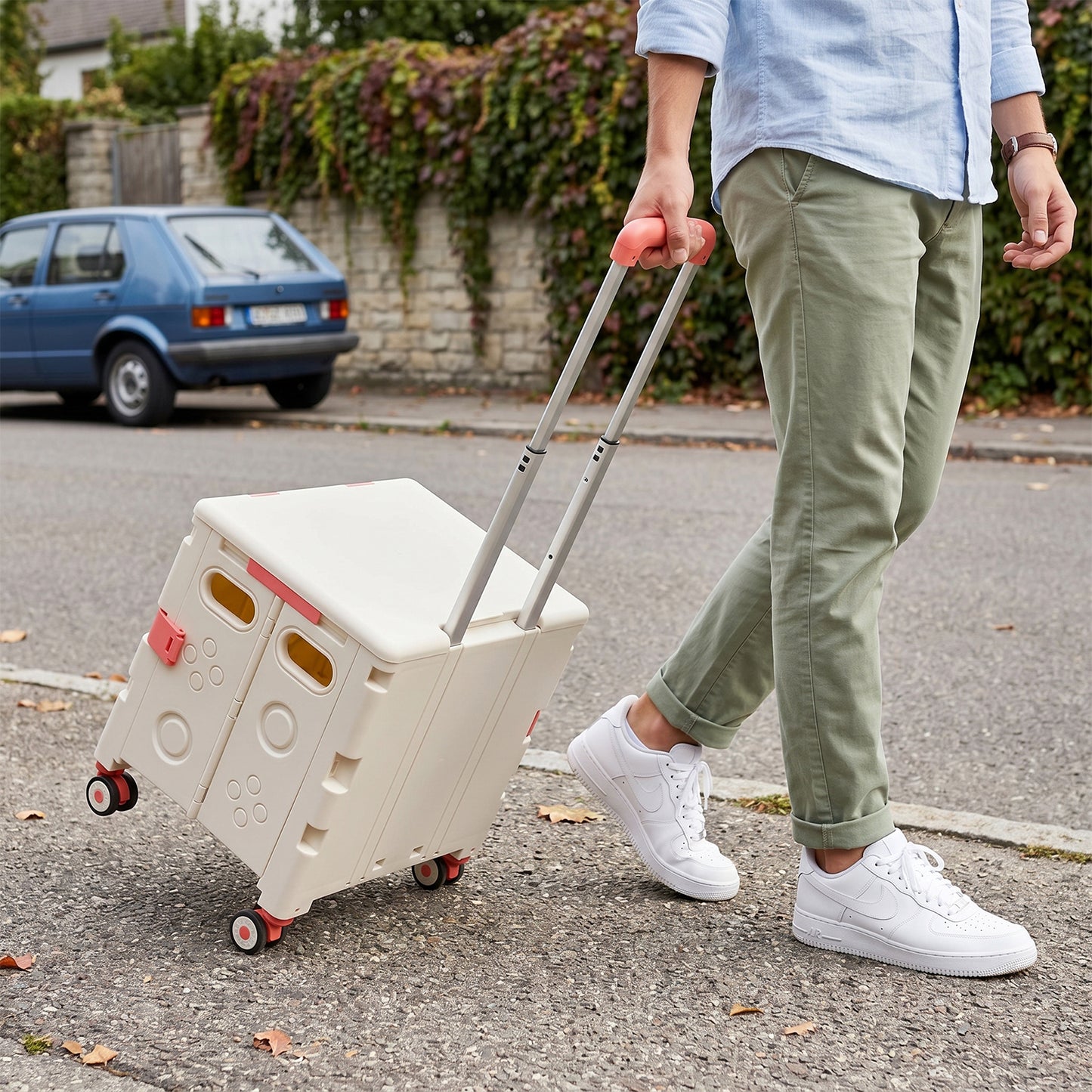 Folding 32L Shopping Trolley Cart with Wheels