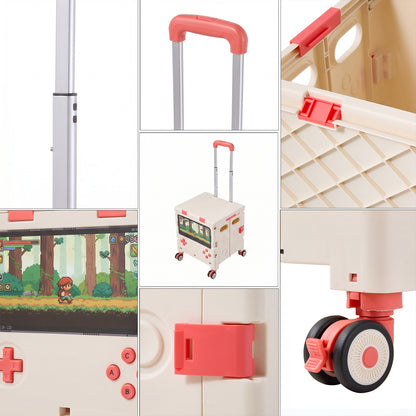 Folding 32L Shopping Trolley Cart with Wheels