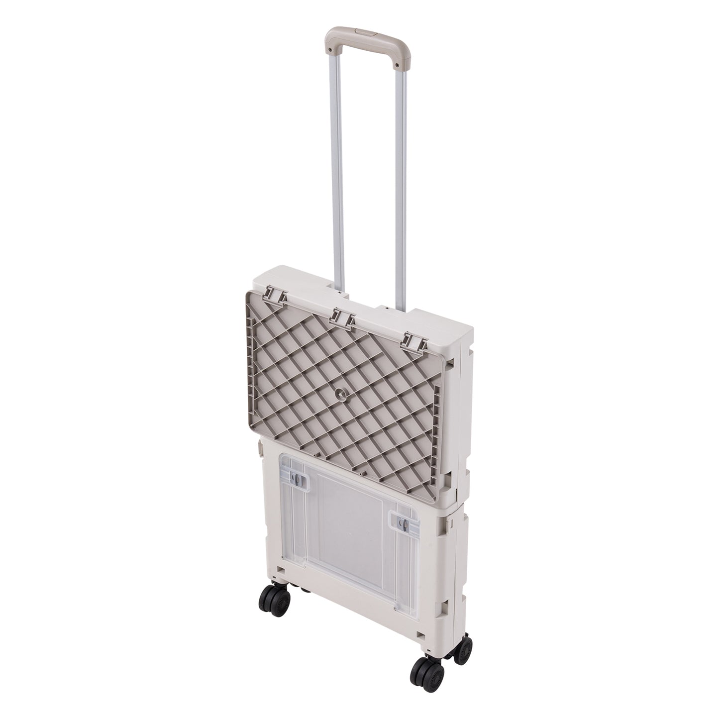 2-Tier Folding 72L Shopping Trolley Cart with Wheels