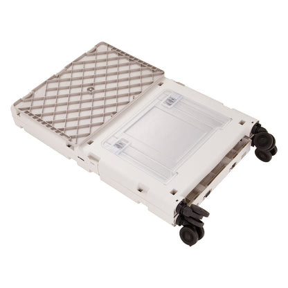 2-Tier Folding 72L Shopping Trolley Cart with Wheels