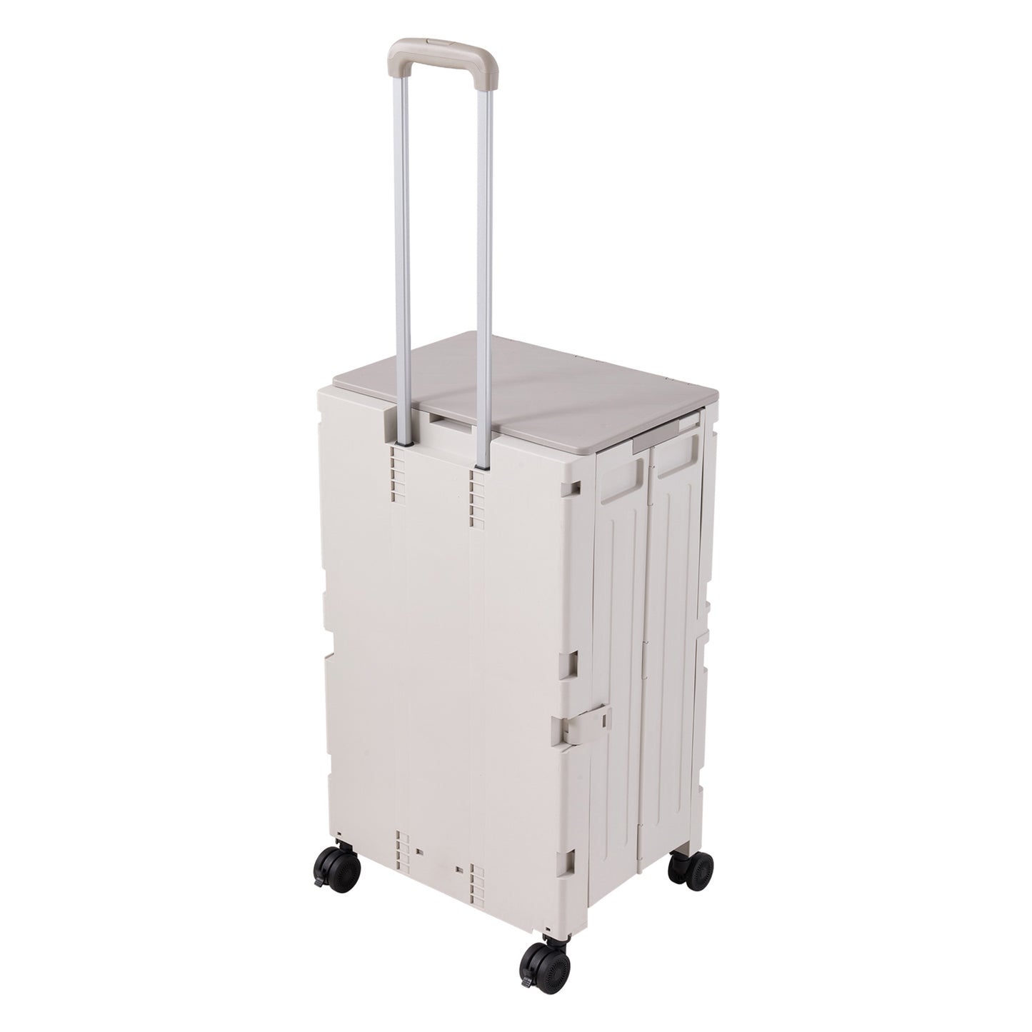 2-Tier Folding 72L Shopping Trolley Cart with Wheels