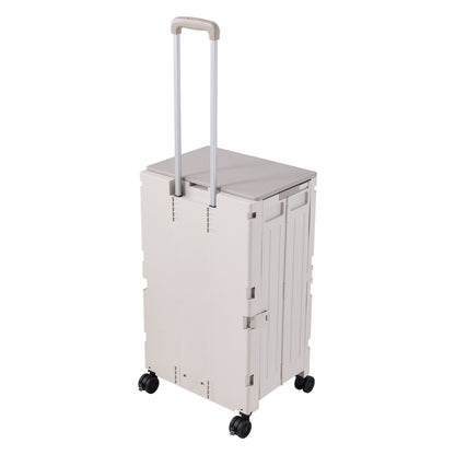 2-Tier Folding 72L Shopping Trolley Cart with Wheels