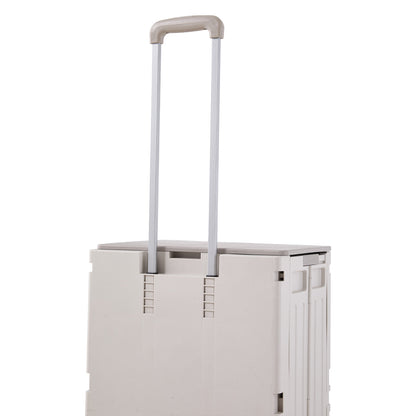 2-Tier Folding 72L Shopping Trolley Cart with Wheels