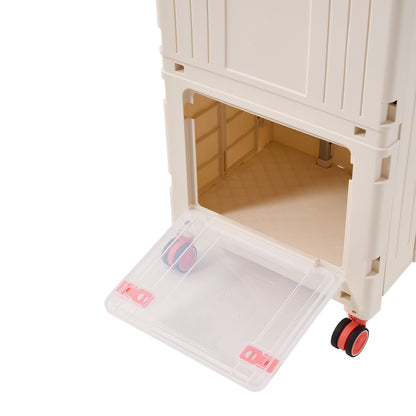 2-Tier Folding 72L Shopping Trolley Cart with Wheels