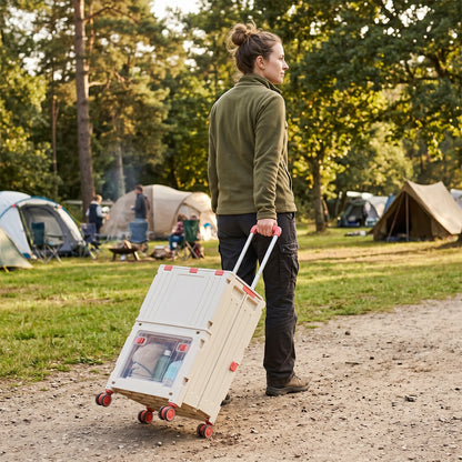 2-Tier Folding 72L Shopping Trolley Cart with Wheels