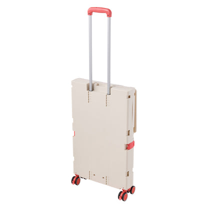 2-Tier Folding 72L Shopping Trolley Cart with Wheels