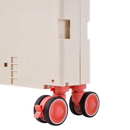 2-Tier Folding 72L Shopping Trolley Cart with Wheels