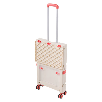 2-Tier Folding 72L Shopping Trolley Cart with Wheels