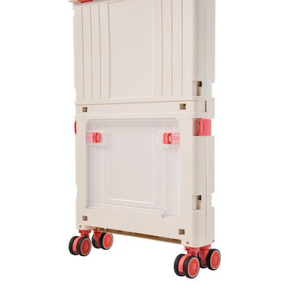 2-Tier Folding 72L Shopping Trolley Cart with Wheels