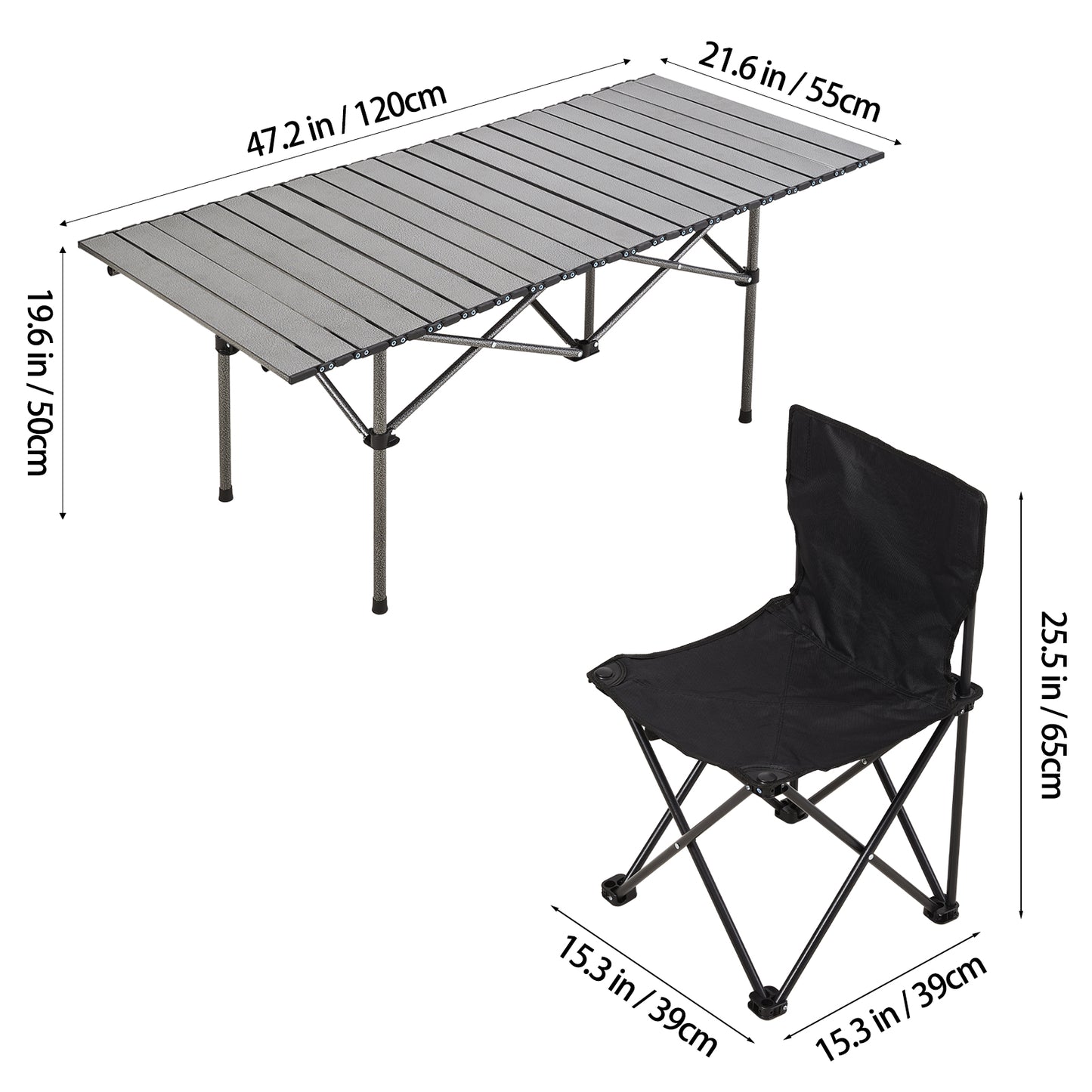 Portable Folding Camping Table with 4 Chairs