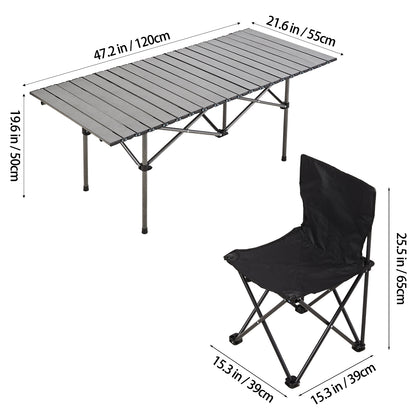 Portable Folding Camping Table with 4 Chairs