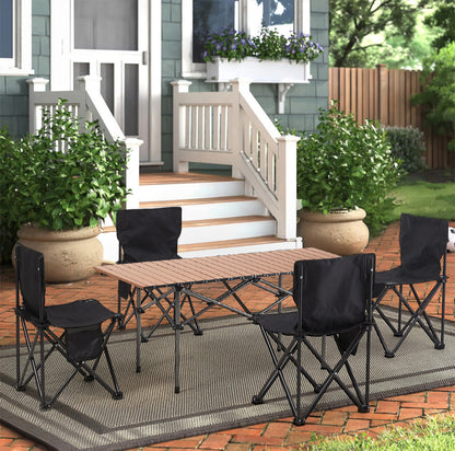 Portable Folding Camping Table with 4 Chairs