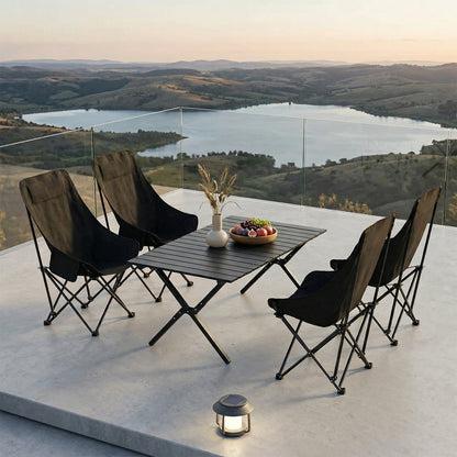 Portable Folding Camping Table with 4 Chairs