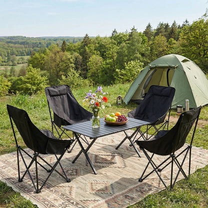 Portable Folding Camping Table with 4 Chairs