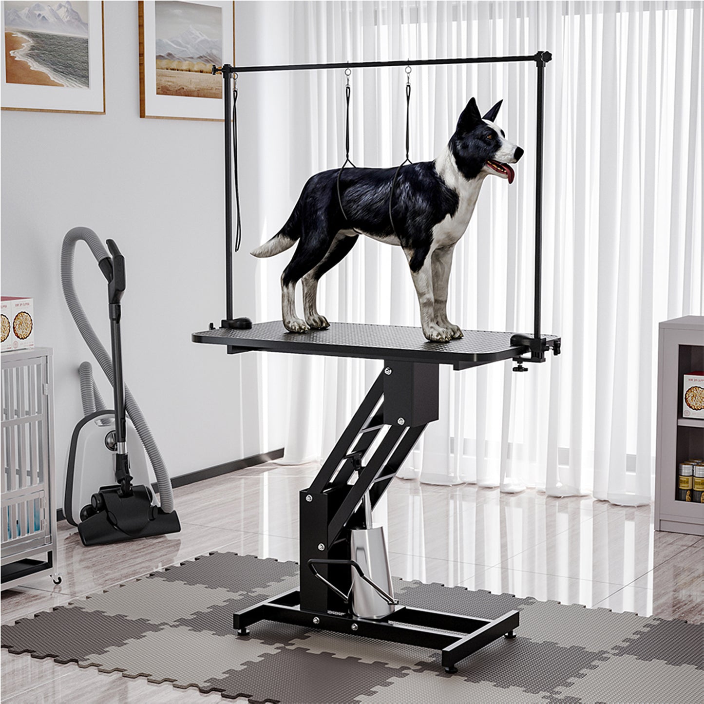 Large Hydraulic Lift Non-slip Pet Trimming Table with Nooses