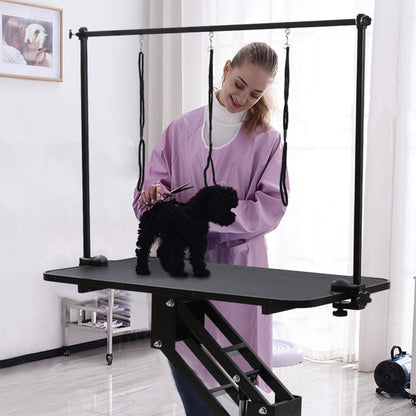 Large Hydraulic Lift Non-slip Pet Trimming Table with Nooses